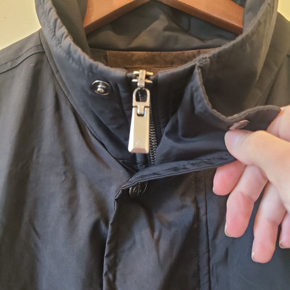 Canali Mens Rain & Wind Tech Full Zip Jacket Size 50 Black Lightweight - Picture 4 of 11